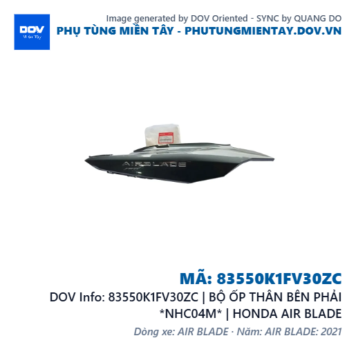 83550K1FV30ZC | BỘ ỐP THÂN BÊN PHẢI *NHC04M* | HONDA AIR BLADE — 83550K1FV30ZC