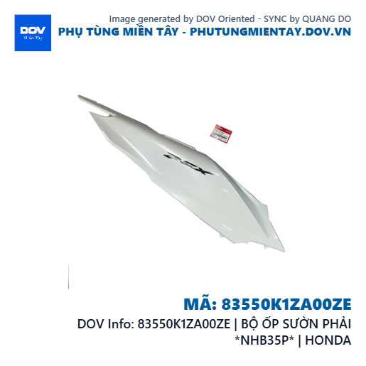 83550K1ZA00ZE | BỘ ỐP SƯỜN PHẢI *NHB35P* | HONDA — 83550K1ZA00ZE