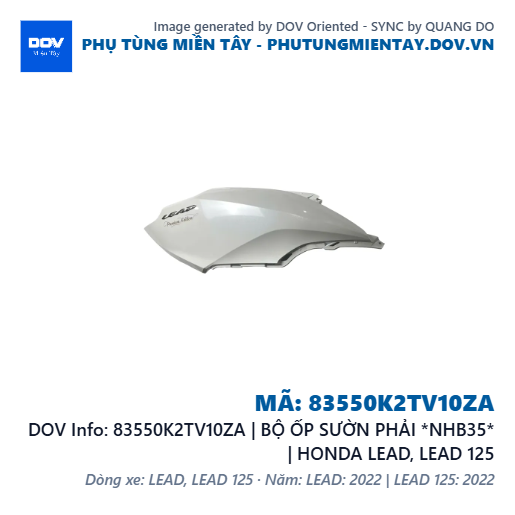 83550K2TV10ZA | BỘ ỐP SƯỜN PHẢI *NHB35* | HONDA LEAD, LEAD 125 — 83550K2TV10ZA