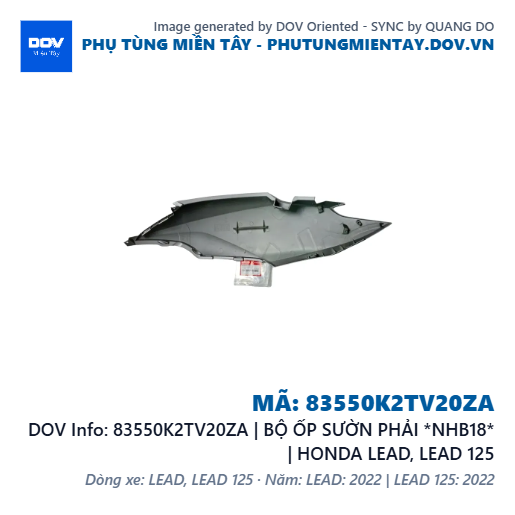 83550K2TV20ZA | BỘ ỐP SƯỜN PHẢI *NHB18* | HONDA LEAD, LEAD 125 — 83550K2TV20ZA