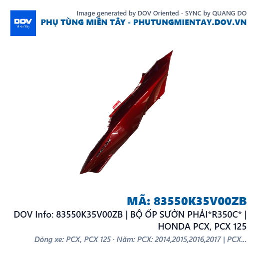 83550K35V00ZB | BỘ ỐP SƯỜN PHẢI*R350C* | HONDA PCX, PCX 125 — 83550K35V00ZB