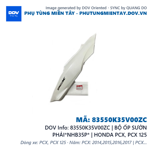 83550K35V00ZC | BỘ ỐP SƯỜN PHẢI*NHB35P* | HONDA PCX, PCX 125 — 83550K35V00ZC