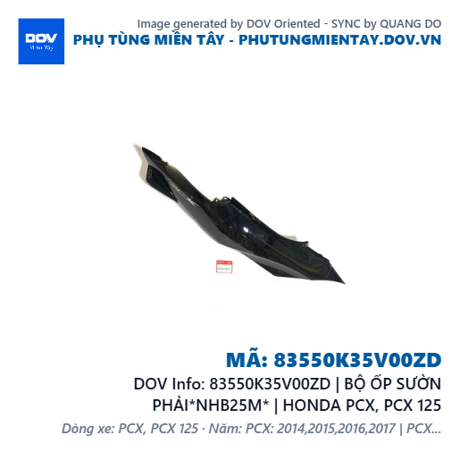 83550K35V00ZD | BỘ ỐP SƯỜN PHẢI*NHB25M* | HONDA PCX, PCX 125 — 83550K35V00ZD