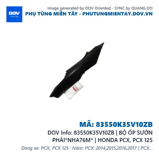 83550K35V10ZB | BỘ ỐP SƯỜN PHẢI*NHA76M* | HONDA PCX, PCX 125 — 83550K35V10ZB