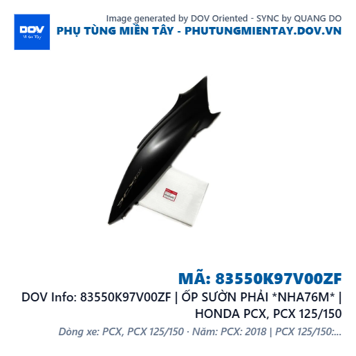 83550K97V00ZF | ỐP SƯỜN PHẢI *NHA76M* | HONDA PCX, PCX 125/150 — 83550K97V00ZF
