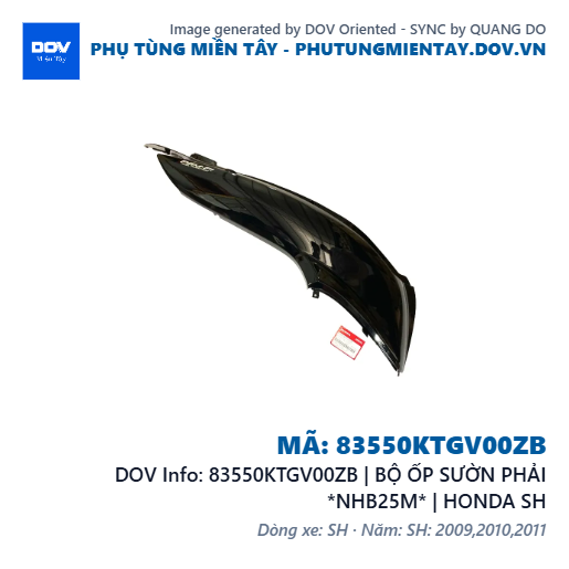 83550KTGV00ZB | BỘ ỐP SƯỜN PHẢI *NHB25M* | HONDA SH — 83550KTGV00ZB