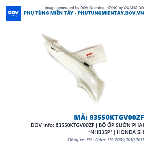 83550KTGV00ZF | BỘ ỐP SƯỜN PHẢI *NHB35P* | HONDA SH — 83550KTGV00ZF